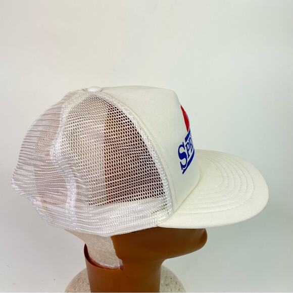 Springfield Vintage Trucker Hat Cap White 80s Retro Mesh Snap Back - Picture 3 of 7